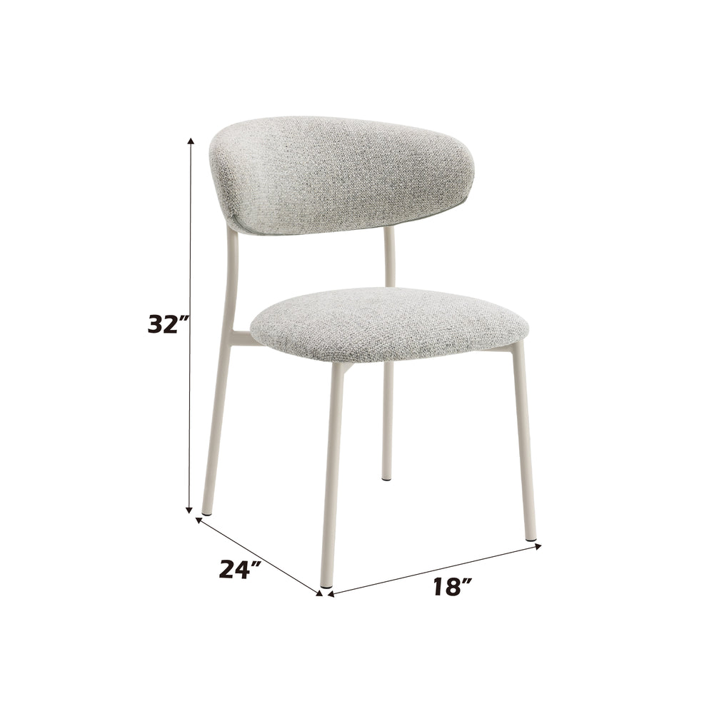 English Elm Kalam Light Gray Fabric Side Chair Set of 2 — Padded Foam Seats, Sturdy Metal Frame, Modern Beige Accents B2726P246290