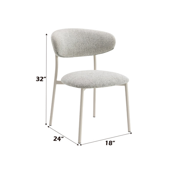 English Elm Kalam Light Gray Fabric Side Chair Set of 2 — Padded Foam Seats, Sturdy Metal Frame, Modern Beige Accents B2726P246290