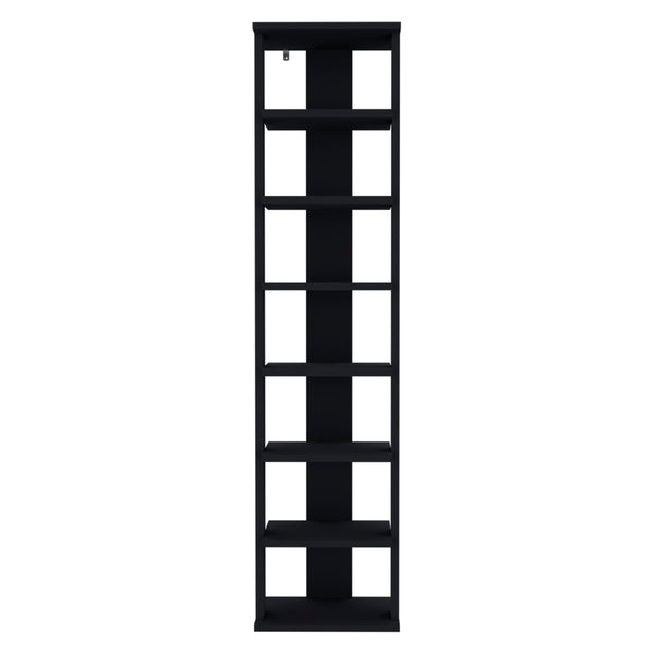 English Elm Odesto 48.7" Tall 8-Tier Vertical Shoe Rack Organizer for Small Spaces, Stackable, Easy Assembly Black 52.8 L x 17 W x 3.2 H B200P235870