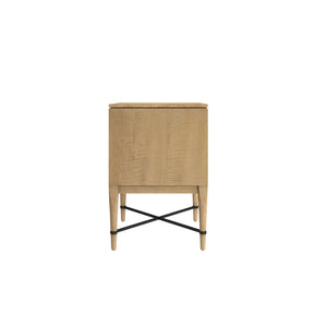 A.R.T. Furniture Loft Contemporary 2 Drawer Nightstand In Figured Maple With Grooved Drawers And Bronze Finish Bronze Material(S), Poplar,Rubberwood And Figured Maple Veneer 335140-1911