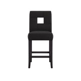 Homelegance By Top-Line Adalynn Keyhole Counter Height High Back Stools (Set of 2) Black Rubberwood