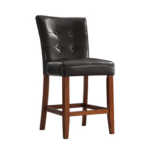 Homelegance By Top-Line Treves Tufted High Back Counter Height Stools (Set of 2) Cherry Wood