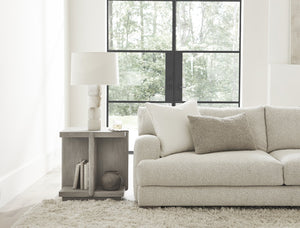 Bernhardt Bernhardt Sereno Square Side Table With Partitioned Shelves, Grigio Oak Finish, Rustic Modern Accent 329124