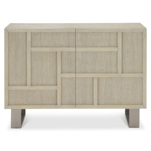 Bernhardt Bernhardt Solaria Door Chest With Dune Quartered Oak Finish, Geometric Overlays & Shiny Nickel Legs 310115