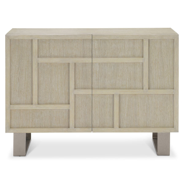 Bernhardt Bernhardt Solaria Door Chest With Dune Quartered Oak Finish, Geometric Overlays & Shiny Nickel Legs 310115