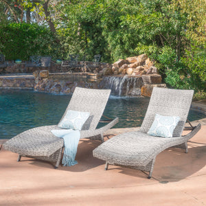 English Elm Christopher Knight Home® - Crete Wicker Chaise Lounge - Stylish, Adjustable Outdoor Seating For Patios, Pools & Coastal Retreats 58997.00MP2