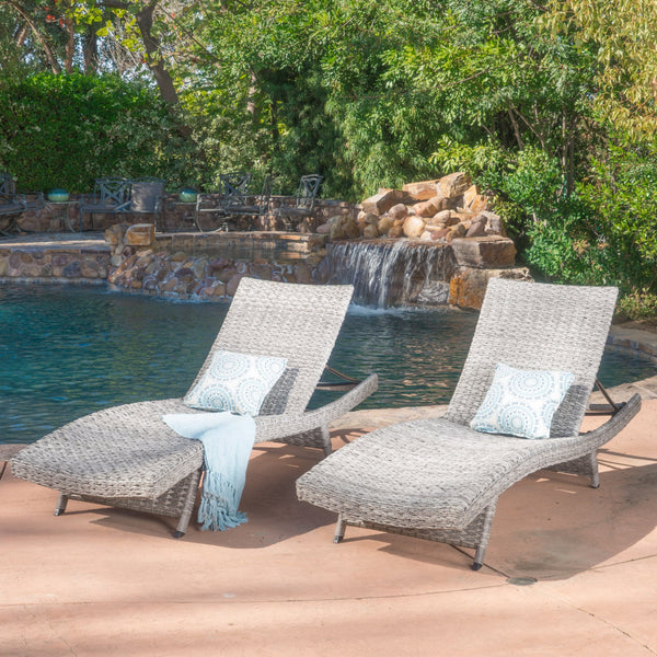 English Elm Christopher Knight Home® - Crete Wicker Chaise Lounge - Stylish, Adjustable Outdoor Seating For Patios, Pools & Coastal Retreats 58997.00MP2