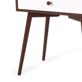 Christopher Knight Home® - Noble House - Newcomb Mid-Century Modern Side Table, Brown and White