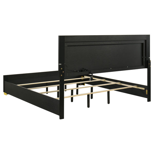 English Elm Jeremiah Art Deco Eastern King Bedroom Set with Led Headboard and Gold Accents B062S01840