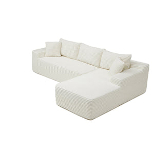 English Elm 105'' Modular Cloud Sectional with Deep Plush Corduroy Seat for Living Room Lounging W1117P377679