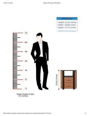 English Elm Solid Wood Rattan Nightstand With Curved Edges, 2 Drawers, And Open Shelf For Stylish Bedrooms B182P372186-GIGA