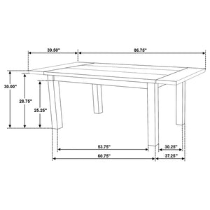 English Elm 87-inch Solid Rubberwood Extendable Farmhouse Dining Table Seats Eight in Warm Oak B016P446376