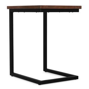 English Elm Skyler Mango Wood C Shaped Side Table with Steel Base for Sofa or Bedside Use B136P419897