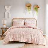 Intelligent Design Lucy Modern/Contemporary Clip Jacquard Comforter Set ID10-2193 Pink