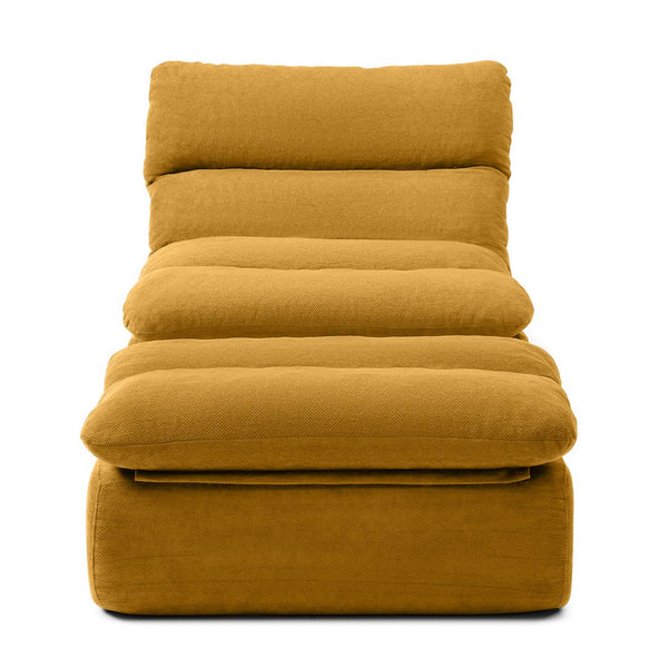 English Elm 32" Tufted Foam Chaise Lounge with Matching Ottoman for Adults Bedroom Living Room Yellow W1117P436330
