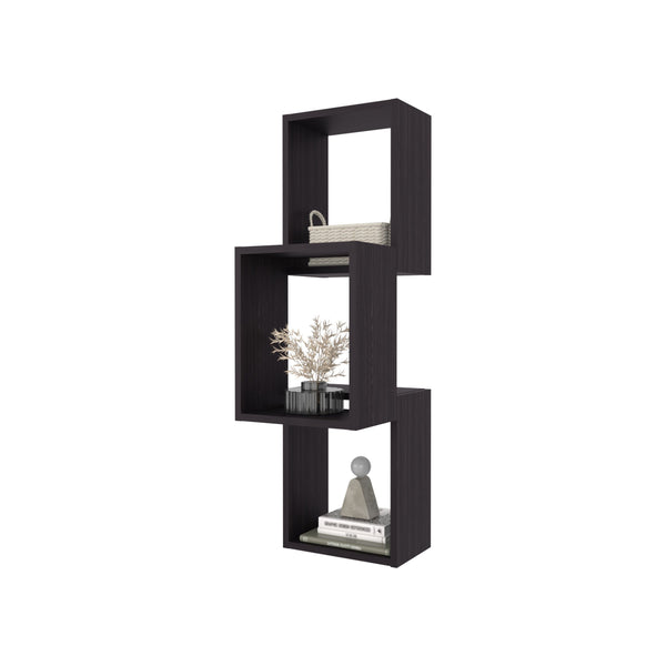 English Elm Seyner 6-Cube Wall Shelf in Walnut Finish — Durable Engineered Wood, Sleek Open Storage, Space-Saving Display for Living Room or Office Decor B070P368068