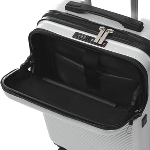 English Elm Luggage 5 Piece Hardside Abs Set with Front Access Carry on and Tsa Spinner Wheels Silver N732P391579D