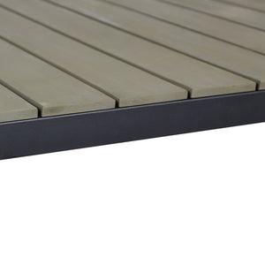 English Elm Christopher Knight Home® - EZRA Outdoor Industrial Acacia Wood Bar Table with Teak Finish and Iron Frame for Stylish Patios Grey+Black 70261.00GRY