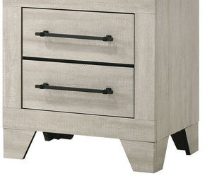 English Elm Light Gray Contemporary Nightstand Solid Rubberwood Dovetail Drawer Bedroom Storage B2741P431082
