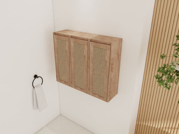English Elm 36" Bathroom Side Cabinet - Modern Wall-Mounted Design With Soft-Close Doors For Organized Storage W999S00339