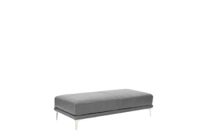 English Elm Modern Antique Gray Large Breathable Leatherette Ottoman 66"x33" Chrome Legs Sleek Living Room Seat Cushion Elegance B011P205225