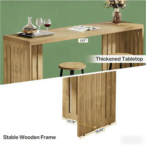 English Elm Wood Solid Fir Console Table Handcrafted Farmhouse Style for Entryway or Sofa T3971P447527