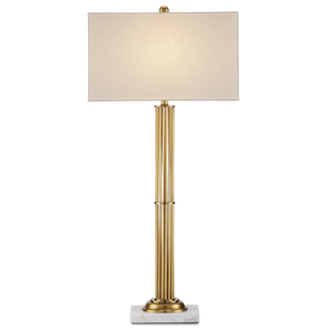 Allegory Antique Brass Table Lamp - Elegant Design with White Marble Base, Perfect for Modern Spaces