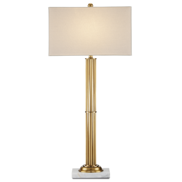Allegory Antique Brass Table Lamp - Elegant Design with White Marble Base, Perfect for Modern Spaces