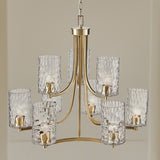 Opulentia Modern/Contemporary 9-light Round Tiered Chandelier with Textured Glass Shades