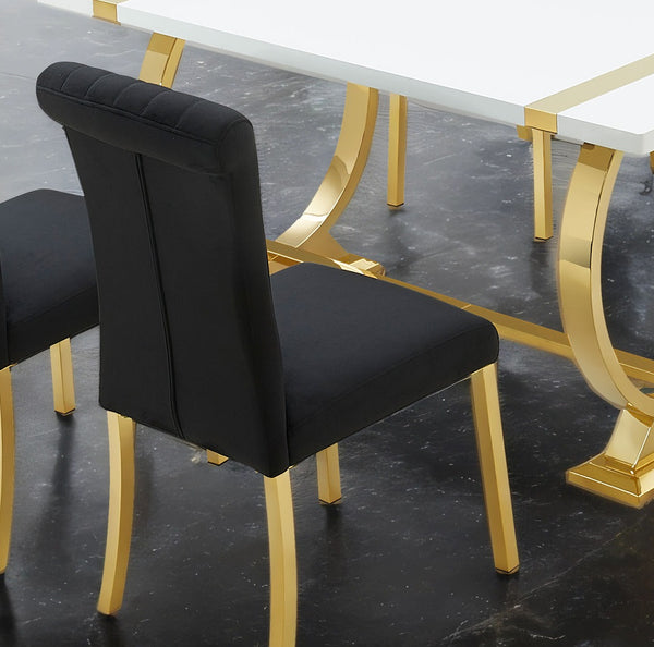 English Elm Contemporary Northall Arm Chair with Sleek Upholstery and Minimalist Profile for Modern Dining Spaces Black,Gold 26 L x 19 W x 17 H B2741P404863