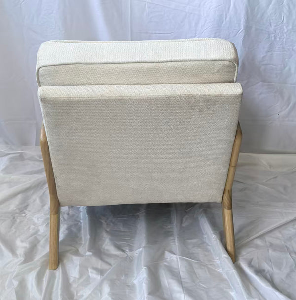 English Elm Mid-Century Modern Accent Chair - Vintage Luxury Upholstered Chair For Living Room & Bedroom Relaxation W1893P395615