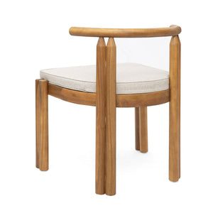 English Elm Christopher Knight Home® - Cove Teak & Beige 7PCS Acacia Outdoor Patio Dining Set – 4 Armless + 2 Armrest Chairs, Table (96) COVE7PCSET