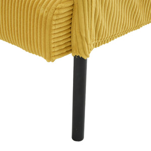 English Elm United We Win Corduroy Loveseat Plush Ergonomic Sofa with Spring Support Metal Legs Mustard Yellow W1568P410047
