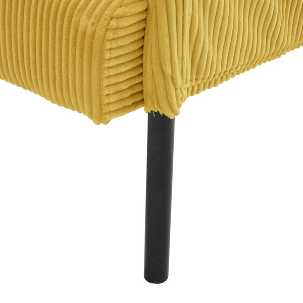 English Elm United We Win Corduroy Loveseat Plush Ergonomic Sofa with Spring Support Metal Legs Mustard Yellow W1568P410047