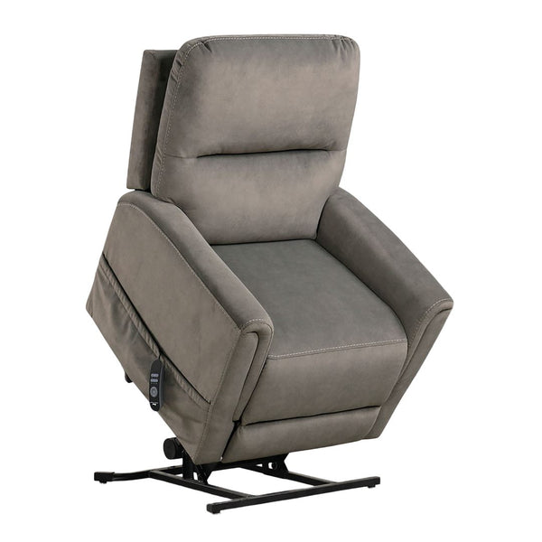 English Elm Contemporary Sandbach Manual Glider Recliner with Padded Track Arms, Smooth Motion, Soft Neutral Fabric Upholstery Gray 31 L x 31 W x 33 H B2741P387665