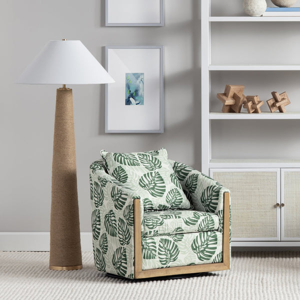 Crestview Collection 59"H Stylish Hemp Floor Lamp With Elegant White Shade And Dual Pull Chains For Versatile Lighting   Cvnzam011