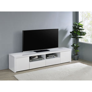 English Elm Garner White High Gloss TV Stand with Soft-Close Drawers, Adjustable Shelves & 6 Compartments B062P358302