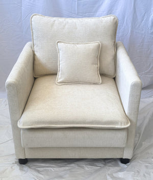 English Elm Lazy bean sofa chair with high-density memory foam, soft fabric armrests for living room comfort Beige W1893P396260