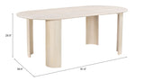 Risan Dining Table Natural 109857 Zuo Modern