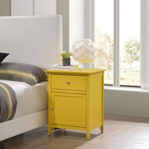 English Elm Vibrant Yellow Nightstand with Drawer 25"H x19"W x15"D — Bright Ready-to-Use Accent for Small Spaces B078108005
