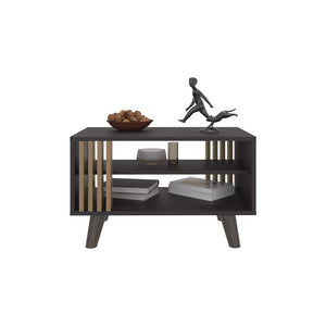 English Elm Shawnee Two-tone Wengue Coffee Table with Open Shelves for Modern Living Spaces B092P439927