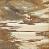 Unique Loom Outdoor Modern Shore Machine Made Abstract Rug Brown, Beige/Gray 5' 4" x 6' 1"