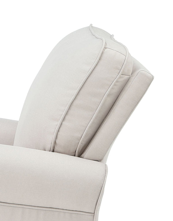 English Elm Elvin Beige Fabric Rocking Chair with Pocket Coil Seat, Wooden Frame & Foam Comfort, 220lb Capacity B2726P345261