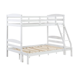 English Elm Twin Twin-over-Twin Bunk Bed with Guard Rails and Ladder, Wood-Engineered Frame, Space-Saving Dorm Style White 81.5 L x 20.5 W x 10 H B011P362600