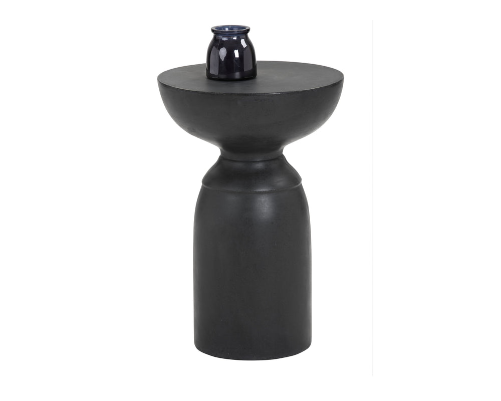 Sunpan Goya End Table - Stylish Concrete Accent for Indoor and Outdoor Spaces, Unique Variations Included Black