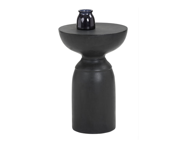 Sunpan Goya End Table - Stylish Concrete Accent for Indoor and Outdoor Spaces, Unique Variations Included Black