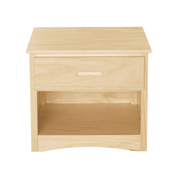 English Elm Contemporary Pine Wood Nightstand Open Shelf Drawer Bedside Table for Modern Bedrooms B011P473065
