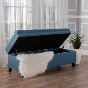 English Elm Christopher Knight Home® - Juliana Versatile Blue Storage Ottoman: Stylish Seating, Hidden Storage & Timeless Design For Any Room 57741.00BLU