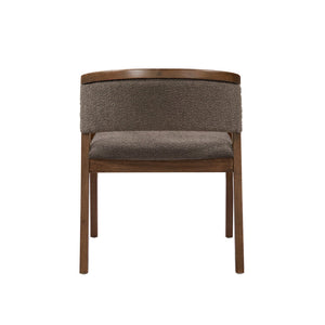 English Elm Christopher Knight Home® - U-shaped Mid-Century Dining Chair with Armrests, Bouclé Upholstery, High-Density Foam Comfort Brown,Walnut N771P331338W