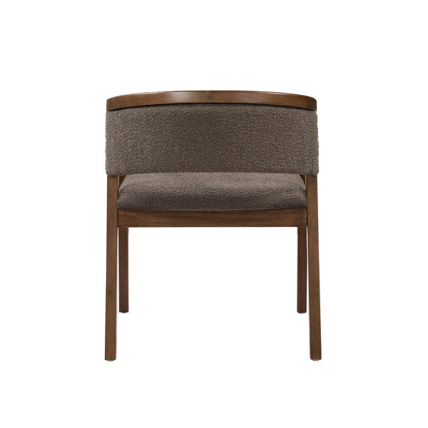 English Elm Christopher Knight Home® - U-shaped Mid-Century Dining Chair with Armrests, Bouclé Upholstery, High-Density Foam Comfort Brown,Walnut N771P331338W